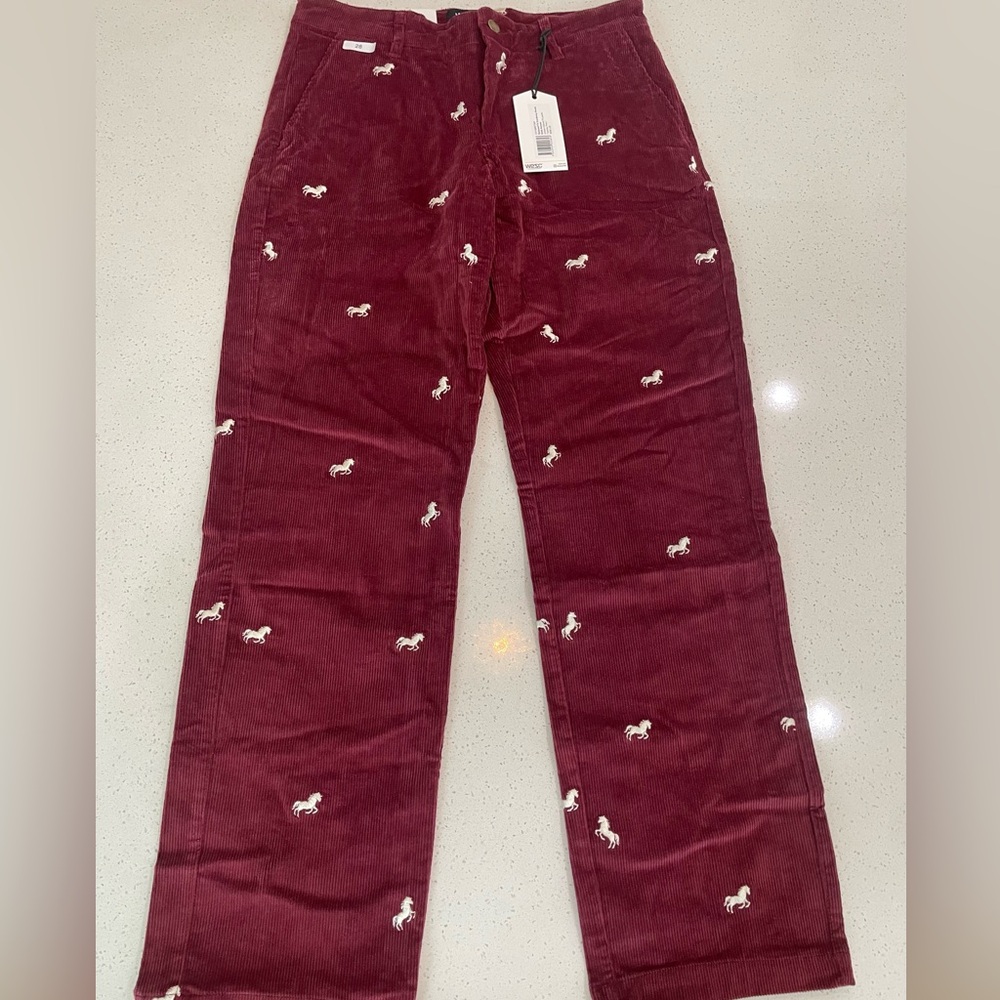 WESC Horses Corduroy Pants – Relaxed Fit 32x32, New With Tags